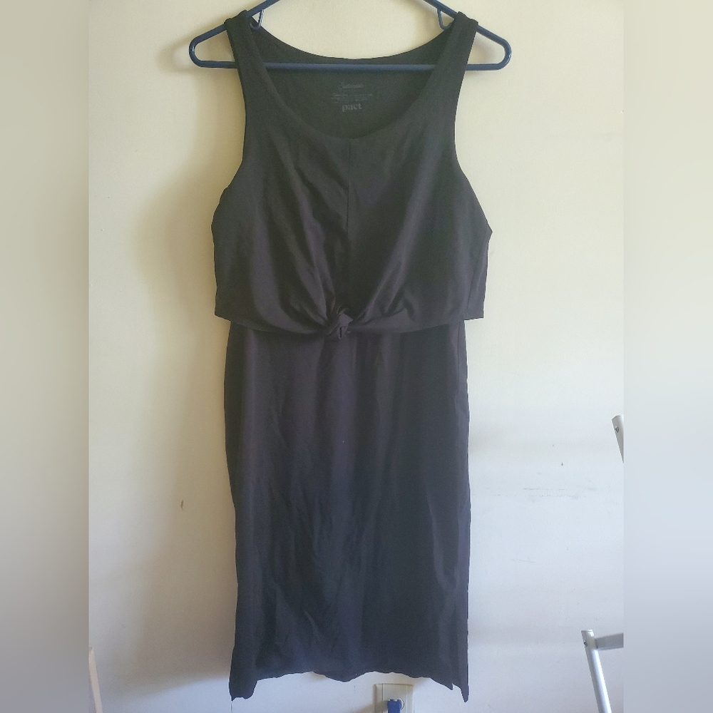 Pact Organic Cotton Tie Front Midi Dress Sz small - Picture 4 of 6